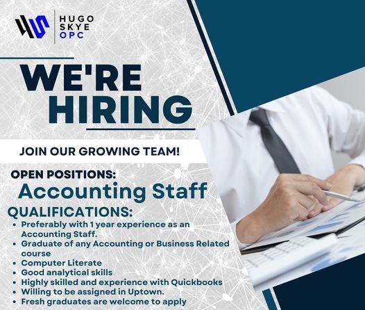 Jobtalk - Accounting Staff vacancy in Cagayan De Oro City! Hiring by Uptown Condotel