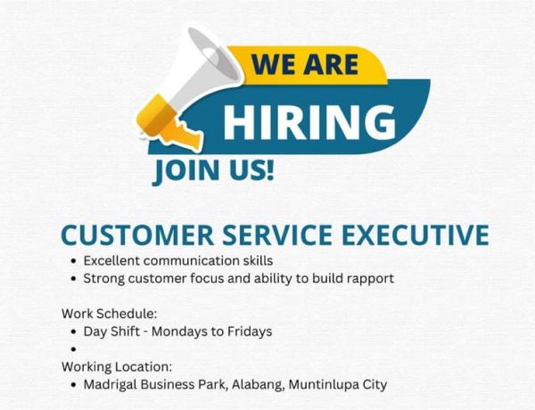 Jobtalk - Customer Service Executive vacancy in Muntinlupa! Hiring by AMOS Group Limited