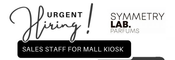 Jobtalk - Sales Staff vacancy in Sta. Rosa City! Hiring by Symmetry Lab Parfums