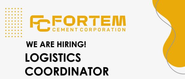 Jobtalk - Logistics Coordinator vacancy in Sta. Cruz! Hiring by Fortem Cement Corporation