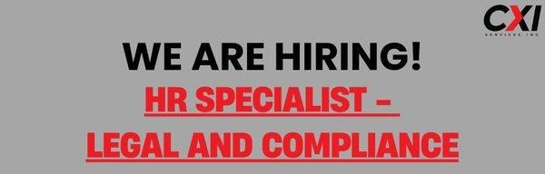 Jobtalk - HR Specialist vacancy in Kawit! Hiring by CXI Services, Inc.